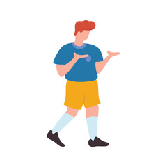 Football soccer player reactions after get red card flat illustration vector