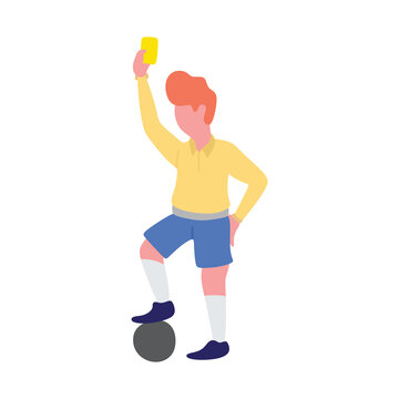 Football soccer referee flat illustration vector
