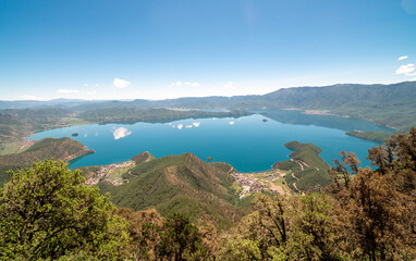 beautiful Luku lake in yunnan province china