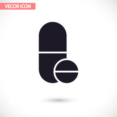 Pills  vector icon , lorem ipsum Flat design