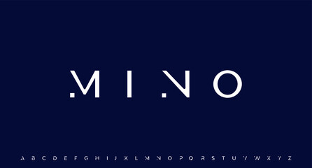 MINO, ELEGANT MINIMAL FONT ALPHABET VECTOR