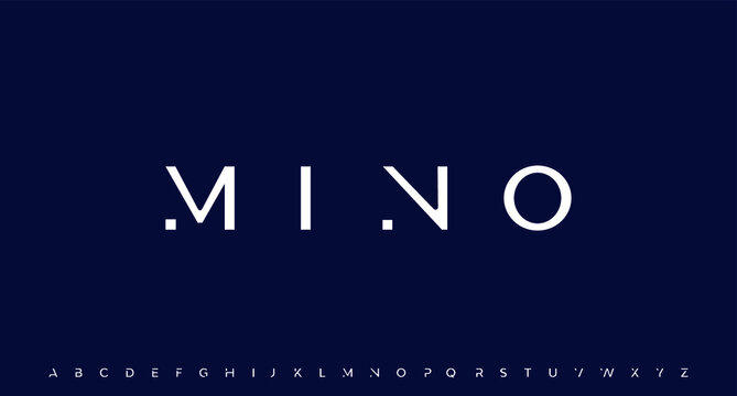 MINO, ELEGANT MINIMAL FONT ALPHABET VECTOR