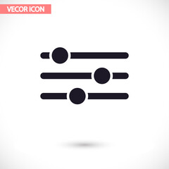 Settings music  vector icon , lorem ipsum Flat design