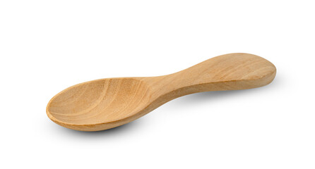 wooden spoon isolated on white background ,include clipping path