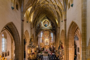 Gothic architecture in Austria. Church and sanctuary of Maria Saal.