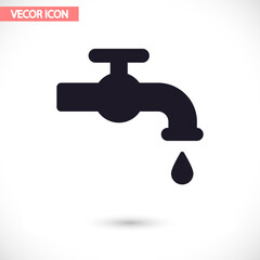 Kitchen faucet  iconvector icon , lorem ipsum Flat design