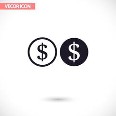 Dollar  vector icon , lorem ipsum Flat design