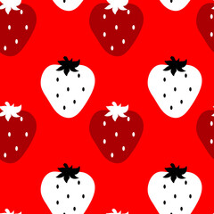Strawberry fruit pattern with seamless background.Can be used for wallpaper,fabric, web page background, surface textures.