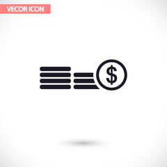 Coins  vector icon  , lorem ipsum Flat design