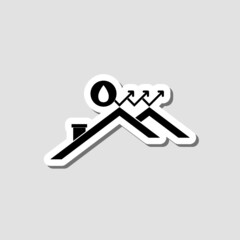 Water resistant material sticker isolated on gray background