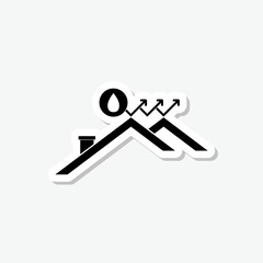 Water resistant material sticker isolated on gray background