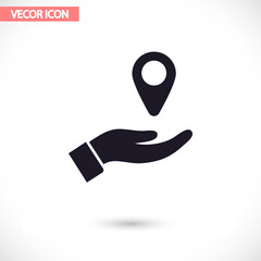 mark in the hand icon , lorem ipsum Flat design