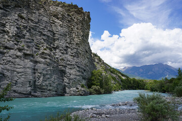mountain river in the mountains in the southern Alps, France