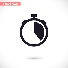 Stopwatch vector icon , lorem ipsum Flat design