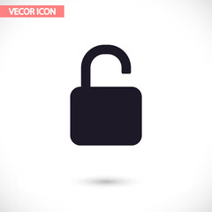 lock symbol on gray background , lorem ipsum Flat design
