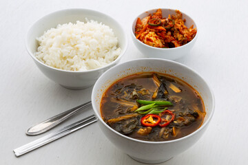 Soybean Paste Soup with Dried Radish Leaves