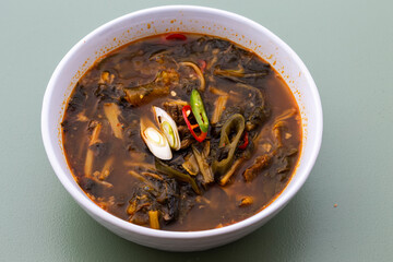 Soybean Paste Soup with Dried Radish Leaves