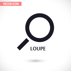 Magnifier with a man  vector icon , lorem ipsum Flat design