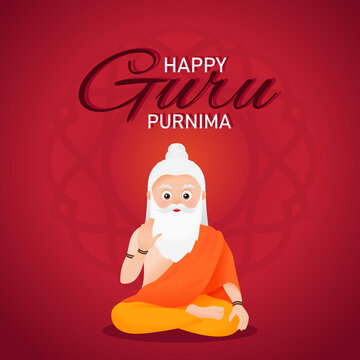 Day Of Honoring Celebration Guru Purnima festival vector card