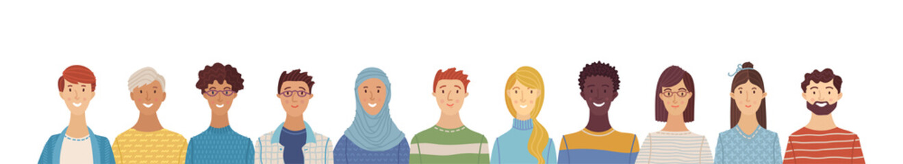 Group portrait of diverse people