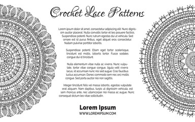 Lace crochet patterns background. - obrazy, fototapety, plakaty