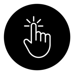 Obraz premium Cursor hand line vector icon desktop pointer on black background.