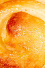 Close-up of a golden crust bun as a background.