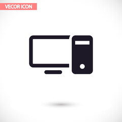 Computer  vector icon , lorem ipsum Flat design