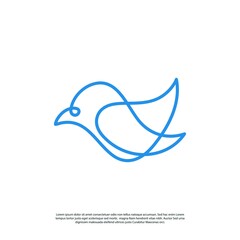 logo vector illustration of birds using line art