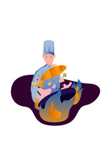 Vector illustration of male chef character
