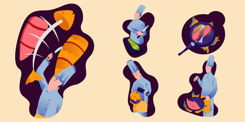 Vector illustration of male chef character
