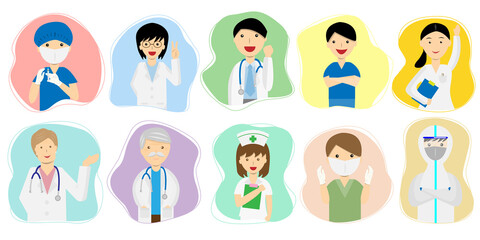 healthcare medical team. professional medical staff group vector