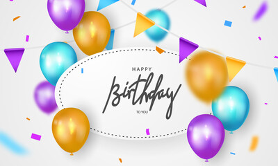 Happy Birthday banner Colorful celebration background