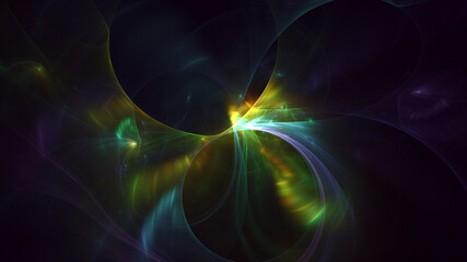 3D rendering abstract multicolor fractal light background