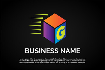 Logo Template Monogram G Letter for Freight Company