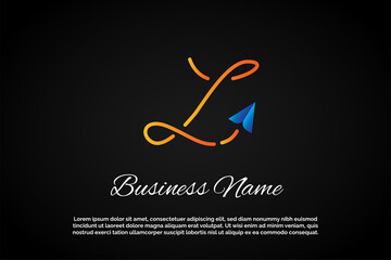 Logo Template Monogram Letter L for Freight Company