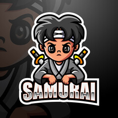 Samurai mascot esport logo design