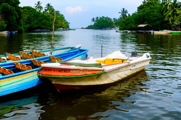 Naklejka na ściany i meble Boat over the Hikkaduwa Lake, Sri Lanka