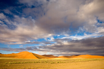 morning light at namibian desert