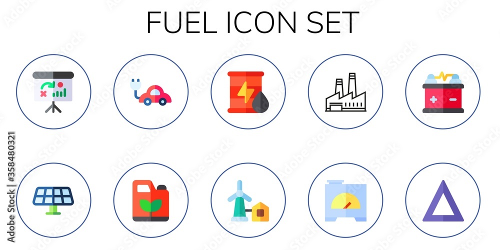 Wall mural Modern Simple Set of fuel Vector flat Icons