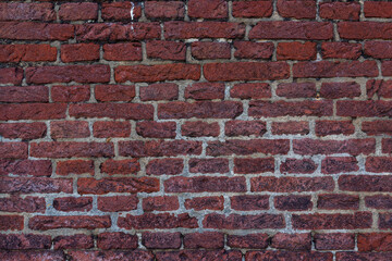 Naklejka premium Shabby Building Facade. Background for design. Vintage Old Brick Wall Texture. Grunge Stonewall Background.