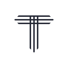 Initial T letter logo design template