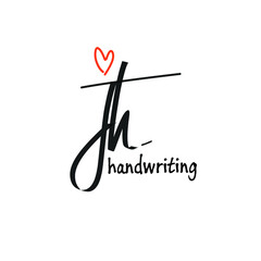 jh Initial handwriting logo vector