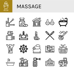 massage simple icons set
