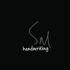 sm Initial handwriting logo vector