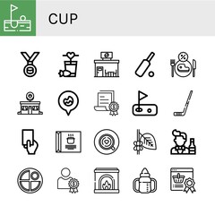 cup simple icons set