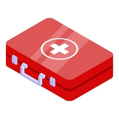 First aid kit icon. Isometric of first aid kit vector icon for web design isolated on white background