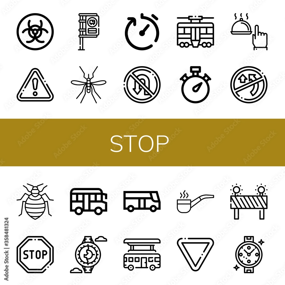 Wall mural Set of stop icons