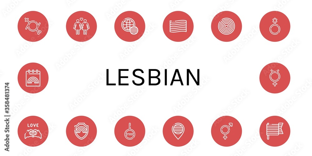 Canvas Prints lesbian icon set