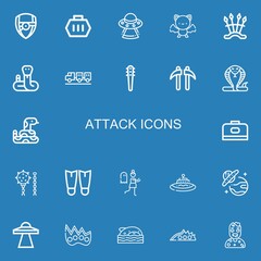 Editable 22 attack icons for web and mobile